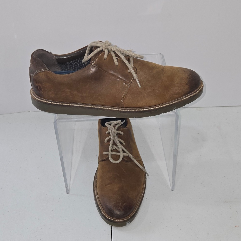 Clarks Collection Mens 8.5 M Brown Leather Lace Up Derby Shoes 26138377675